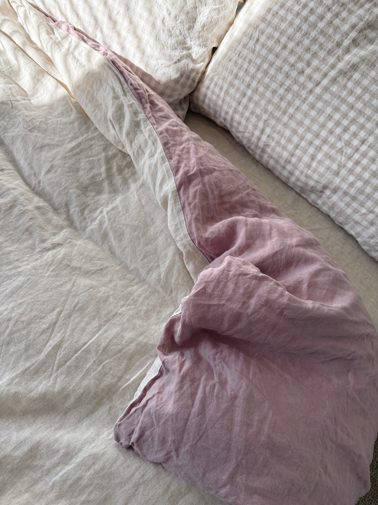 Duo-sided Quilt Cover - Lavender soap/Oatmeal