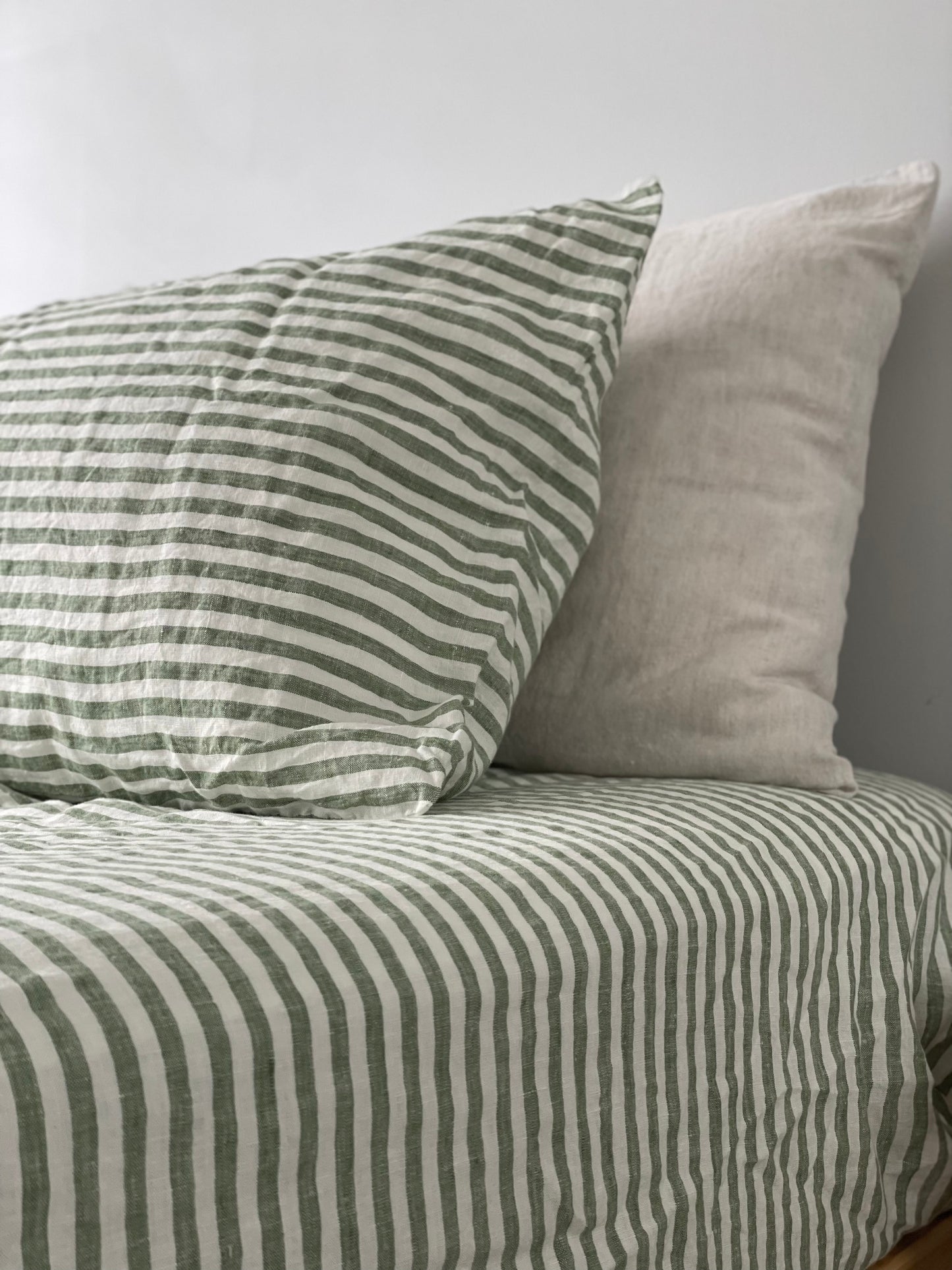 Fitted sheet in Basil stripe