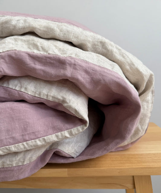 Duo-sided Quilt Cover - Lavender soap/Oatmeal