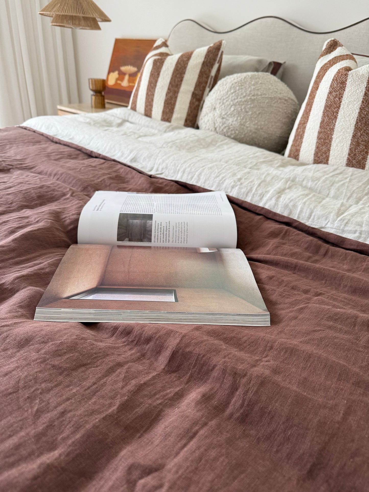 Duo-sided Quilt Cover - Mocha/Oatmeal