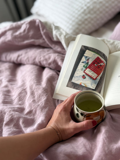 Duo-sided Quilt Cover - Lavender soap/Oatmeal