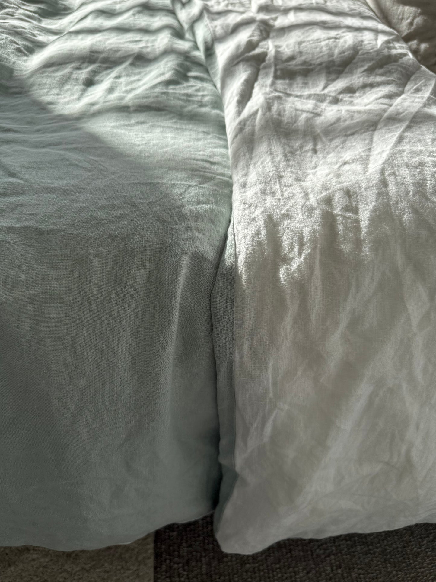 Duo-sided Quilt Cover - Misty green/Ivory