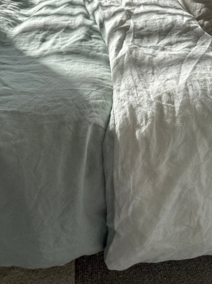 Duo-sided Quilt Cover - Misty green/Ivory