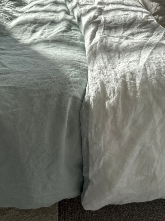 Duo-sided Quilt Cover - Misty green/Ivory