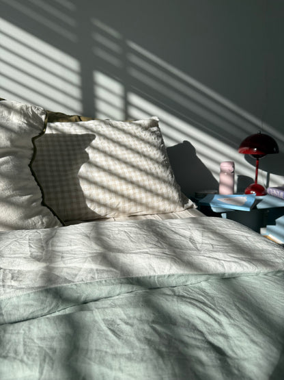 Duo-sided Quilt Cover - Misty green/Ivory