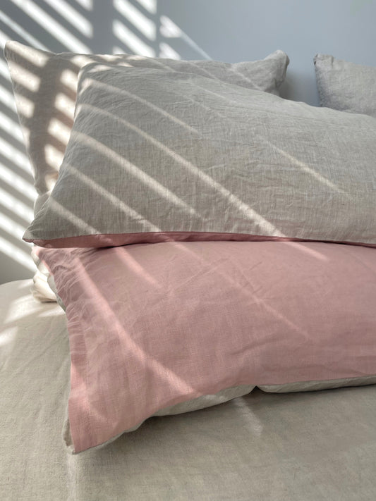 Duo sided Pillowcase - Rosie/Oatmeal